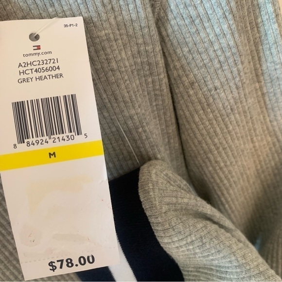 Tommy Hilfiger Sleepwear Ribbed Hoodie Grey Heather - Picture 5 of 5